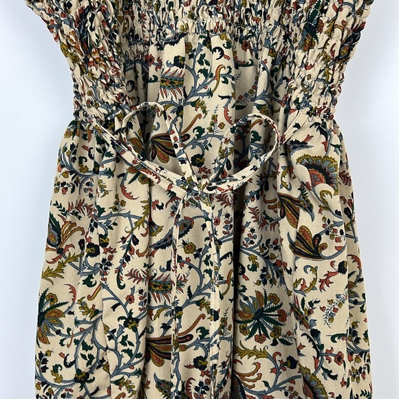 Avatar Imports Clothing sleeveless blouse ruched floral top gold L - Picture 5 of 8